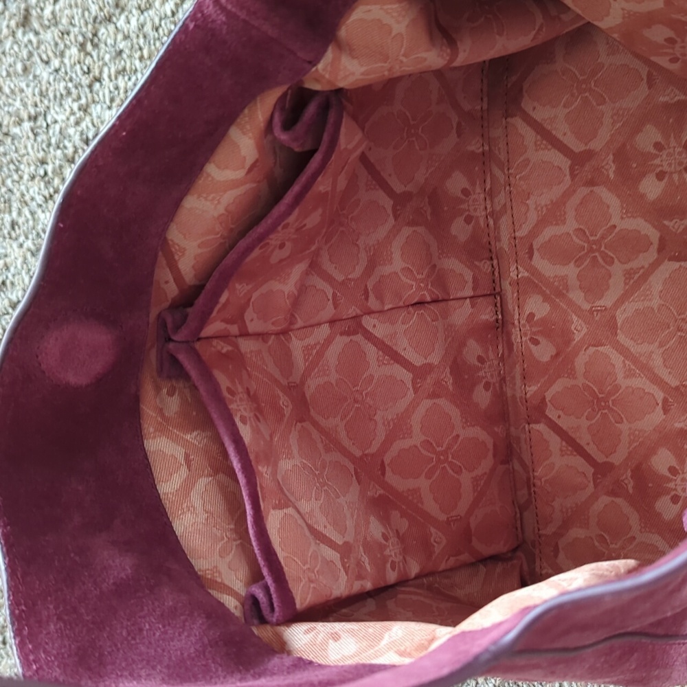 Lucky Brand Clem Suede Hobo Bag In Grapevine - Picture 9 of 11